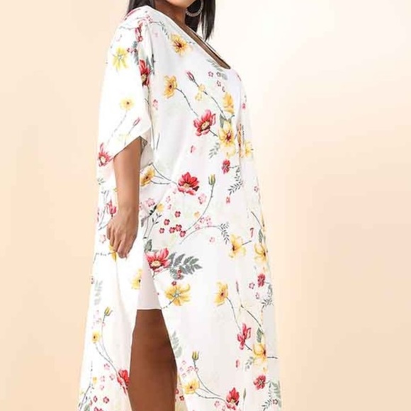 1x-3x New Plus Size Printed Maxi Cardigan - Picture 5 of 6